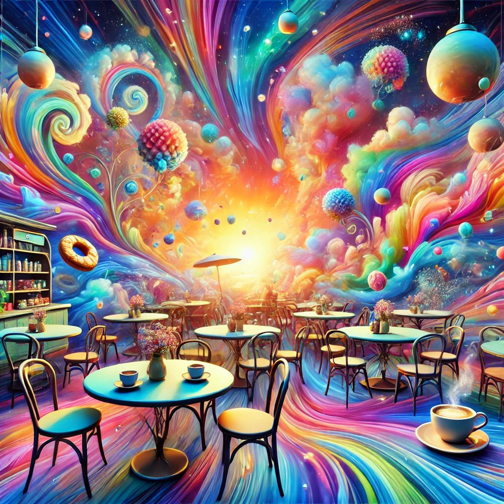 Café, buntes Bild